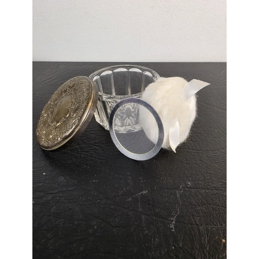 vintage 6 piece silver plated vanity/ dresser set
